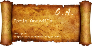 Opris András névjegykártya